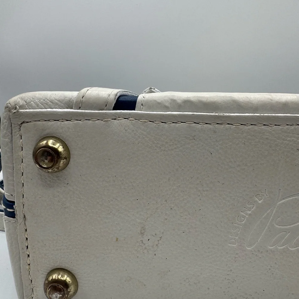 Paolo Navy and Cream Bag with Strap - Picture 3 of 10